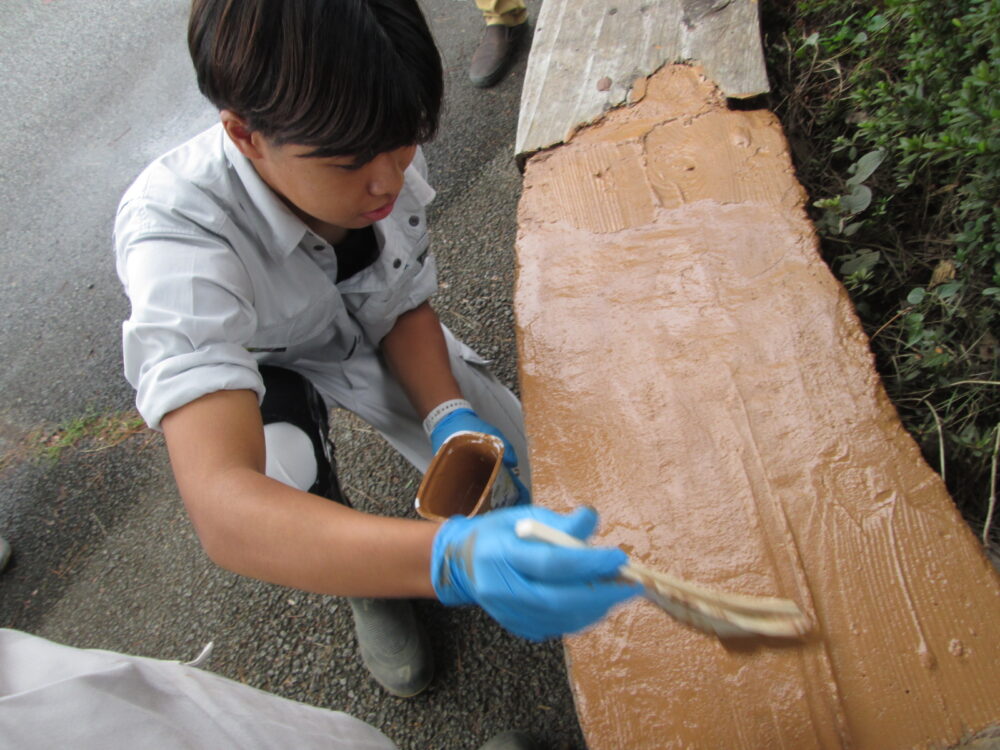 擬木ベンチ制作１